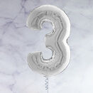26" Silver Number Foil Balloons (0 - 9) additional 5
