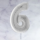 26" Silver Number Foil Balloons (0 - 9) additional 8
