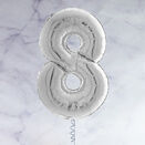 26" Silver Number Foil Balloons (0 - 9) additional 10