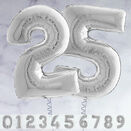 26" Silver Number Foil Balloons (0 - 9) additional 1