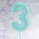 26" Pastel Blue Number Foil Balloons (0 - 9) additional 5