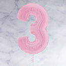 26" Pastel Pink Number Foil Balloons (0 - 9) additional 5
