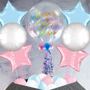 Baby Pink & Blue Stars Balloon Package additional 1