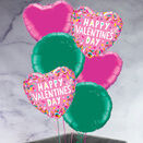 'Happy Valentine's Day' Pink & Turquoise Foil Balloon Package additional 1