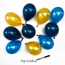 5" Blue & Gold Scatter Balloons (Pack of 10) additional 1