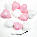 5" Pink & White Hearts Scatter Balloons (Pack of 10) additional 1