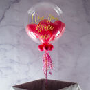Personalised Pink Heart Balloon-Filled Bubble Balloon additional 2