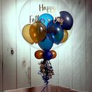 Personalised Dark Blue & Gold Balloon-Filled Bubble Balloon additional 2