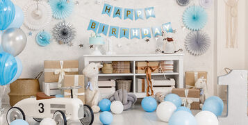 Birthday,Decorations,With,Balloons,,Gifts,,Toys,,Garla,Candy,For,Yearling,