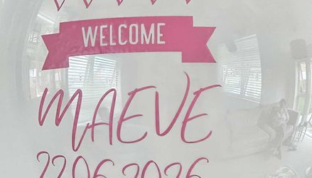 Customer image of 'Welcome Baby Girl' Personalised Pink Confetti Balloon