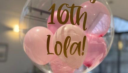 Customer image of Happy Birthday Personalised Multi Fill Bubble Balloon