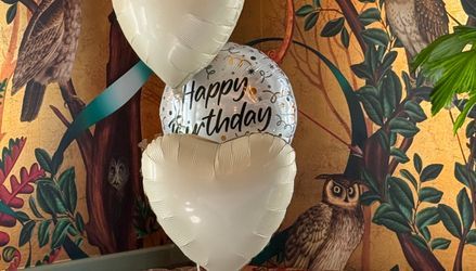 Customer image of 21st Birthday Satin Cream Foil Balloon Package