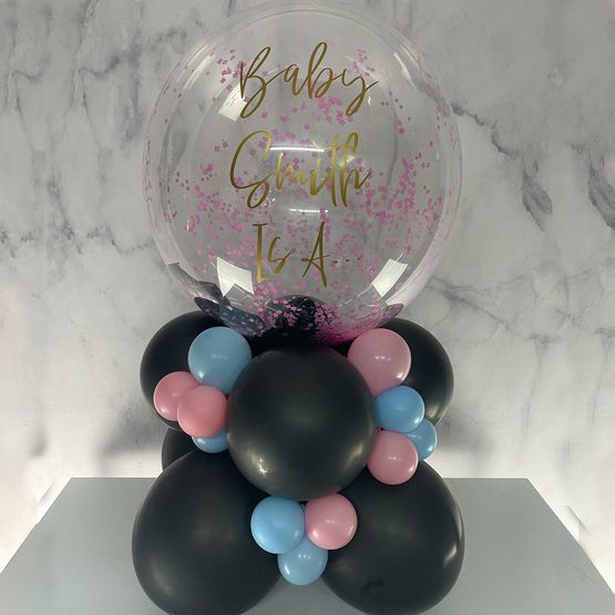 'Poppable' Pink Confetti Gender Reveal Balloon Stack only £49.99