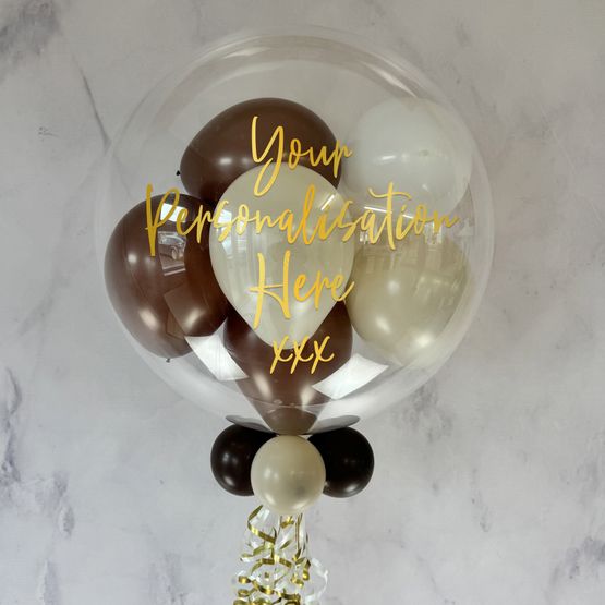 Personalised Hot Chocolate Balloon-Filled Bubble Balloon