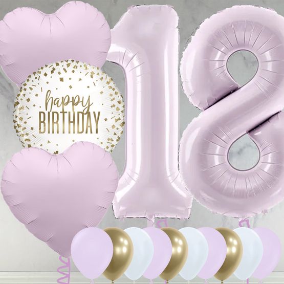 18th Birthday Lilac Foil Balloon Package