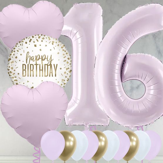 16th Birthday Lilac Foil Balloon Package