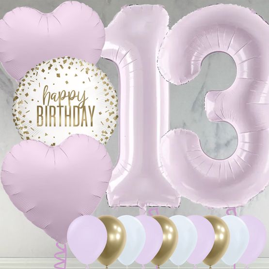 13th Birthday Lilac Foil Balloon Package