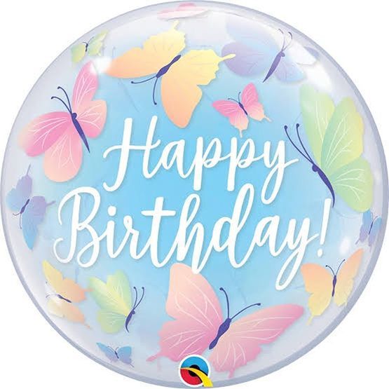 Butterfly Design Happy Birthday Bubble Balloon