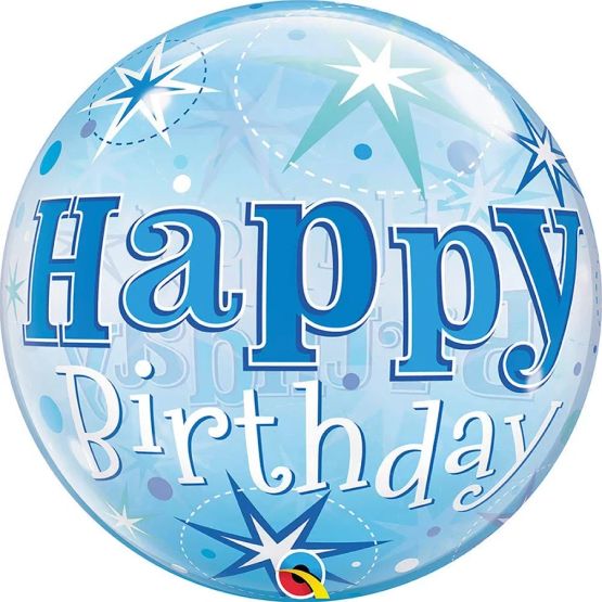 Blue Happy Birthday Design Bubble Balloon