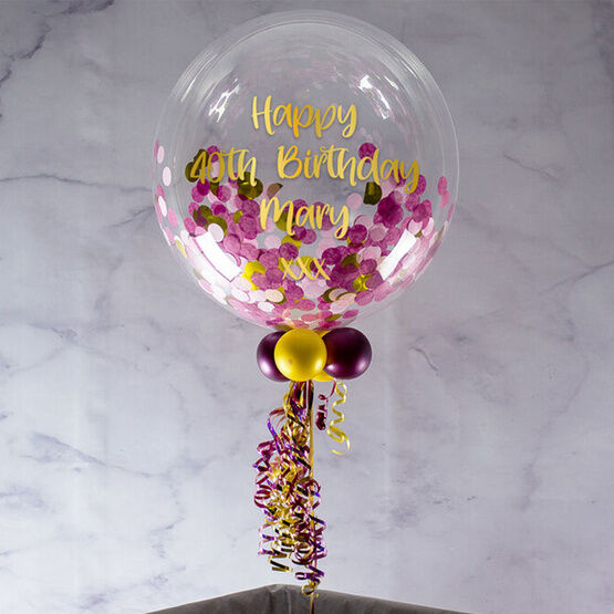 40th Birthday Personalised Confetti Bubble Balloon from £34.99
