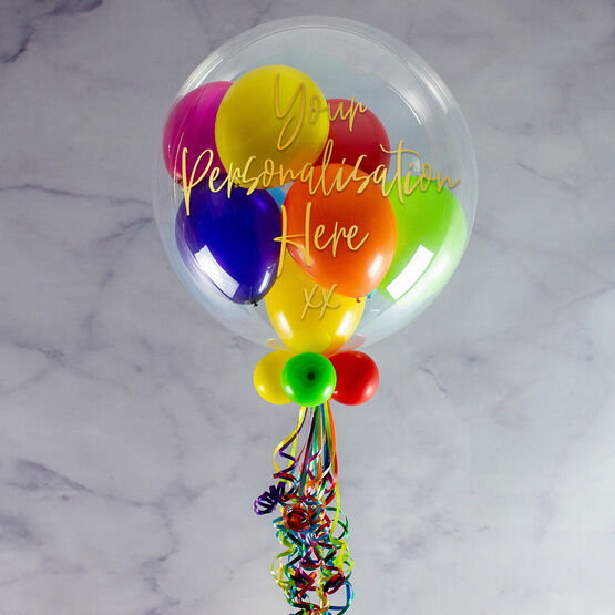 Get Well Soon Personalised Multi Fill Bubble Balloon