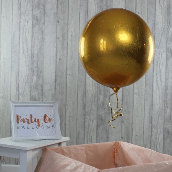 Pack of 3 Gold Orbz Helium Quality Balloons