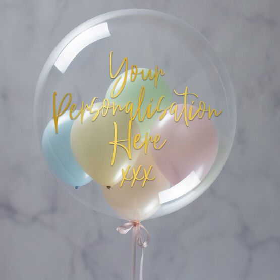 Personalised Pastel Colours Balloon-Filled Bubble Balloon