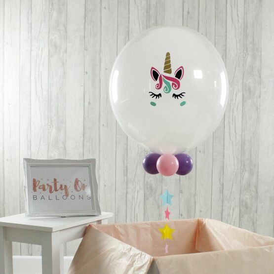 Personalised Unicorn Face Bubble Balloon