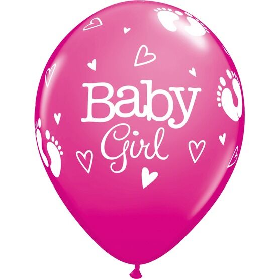 Pack of 6 Baby Girl Helium Quality Balloons