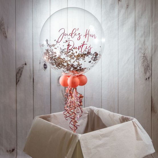 Personalised Rose Gold 'Powderfetti' Bubble Balloon