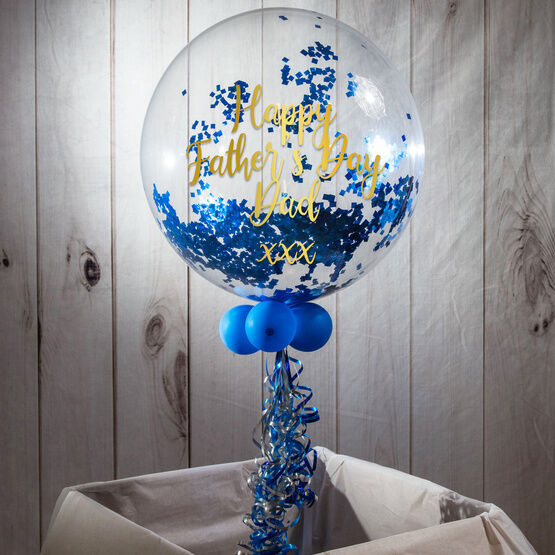 Personalised Navy Blue 'Powderfetti' Bubble Balloon
