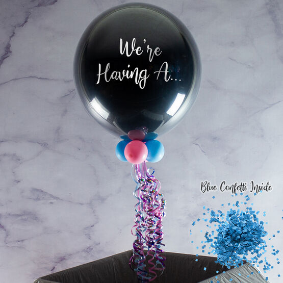 Inflated 'Poppable' Blue Confetti Gender Reveal Balloon