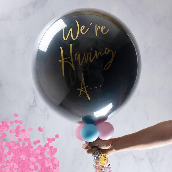 Inflated 'Poppable' Pink Confetti Gender Reveal Balloon