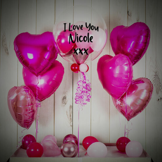 Shades of Pink Hearts Balloon Package