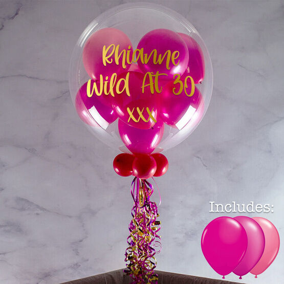'Wish I Could Be There' Personalised Multi Fill Bubble Balloon