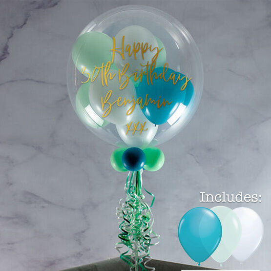 Personalised Mint Dream Balloon-Filled Bubble Balloon