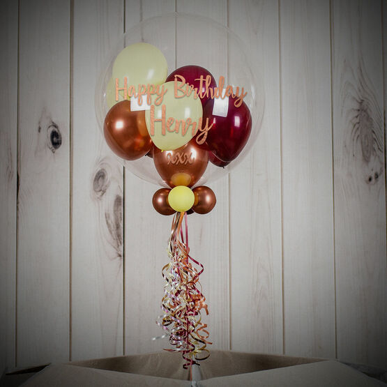 Personalised Autumn Berry Balloon-Filled Bubble Balloon