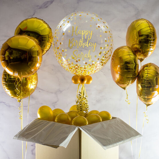Gold Confetti Print Balloon Package