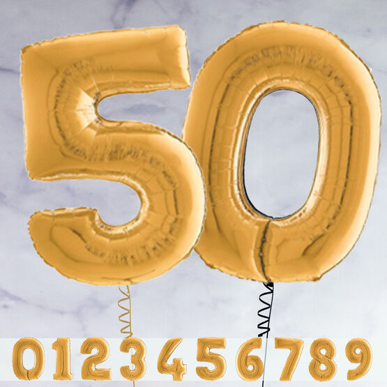26" Gold Number Foil Balloons (0 - 9)