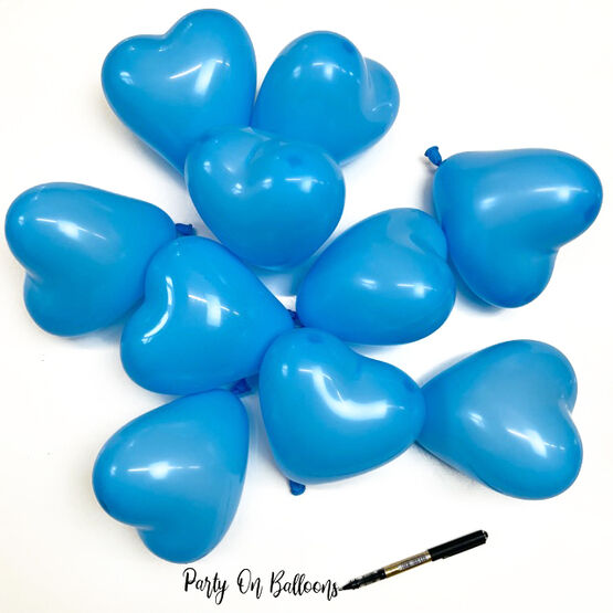 5" Blue Hearts Scatter Balloons (Pack of 10)