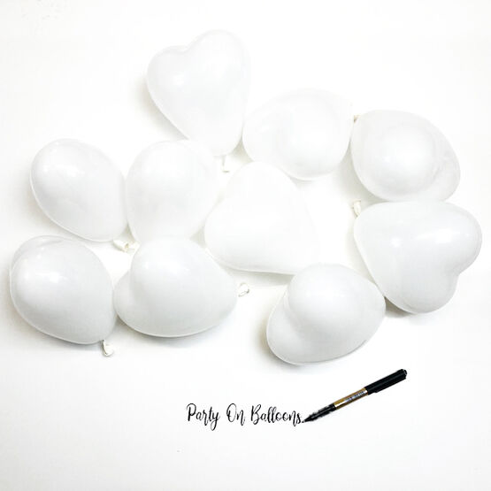 5" White Hearts Scatter Balloons (Pack of 10)