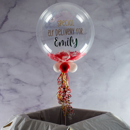 Personalised 'Elf On The Shelf' Feather-Filled Bubble Balloon