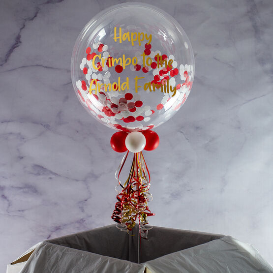 Personalised Candy Cane Confetti Bubble Balloon